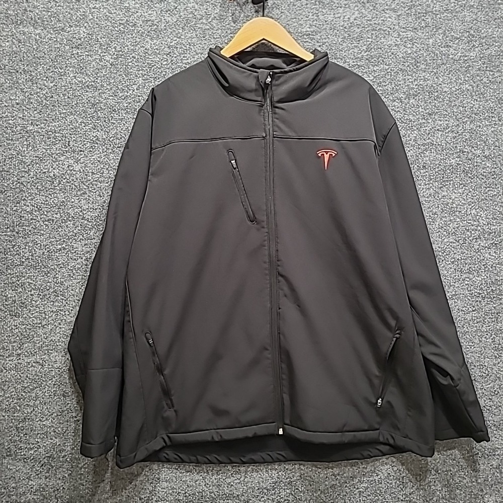 Tesla Soft Shell Jacket Women's XL Black Full Zip Lightweight Coat Logo